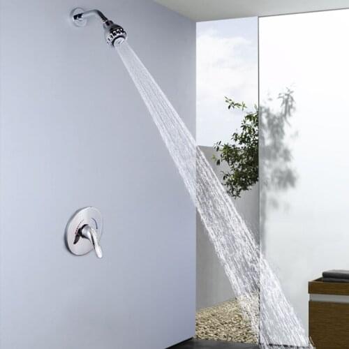 Chrome Shower Faucet ABS Rain Shower Head Circular Bathtub Shower Faucet Shower Bathroom Bath Tub Mixer Faucet