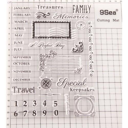 Reunion Month Calendar Clear Stamps DIY Scrapbooking Craft Supplies Silicon Seal Custom Card Photo Album Ink Pad Stamping