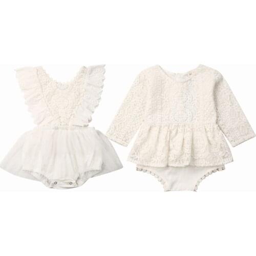 Summer Newborn Baby Girls Clothes Lace Romper Ruffles Tutu Dress Outfits