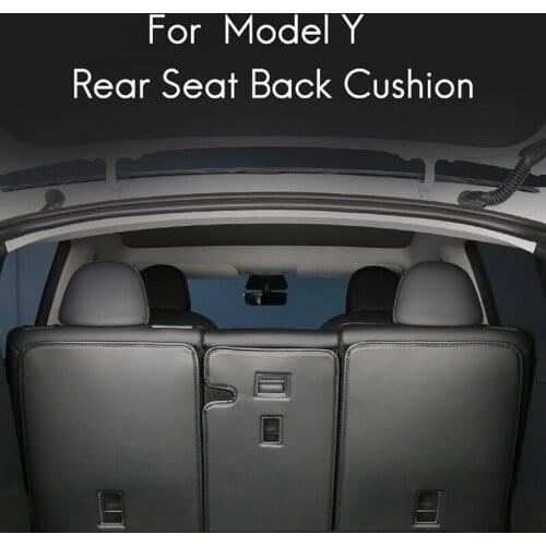 For Tesla Model Y Leather Rear Seats Trunk Anti-Kick Pads Protector Kick Clean Mat Pad Kit Black