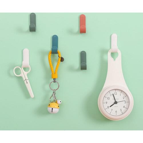 4 Pcs Nail-free Hook Kitchen Household Door Back Coat Hook Free Punch Coat Hat Hook Bathroom Towel Door Hooks