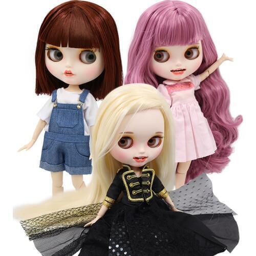 ICY factory blyth doll joint body bjd custom doll with clothes shoes matte face with teeth on sale 1/6 30cm