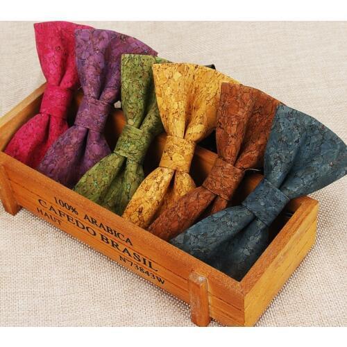 Brand New High Quality Classic Cork Wooden Vintage Bow Ties Butterfly Party Bowtie For Man Solid Black Vintage Bow Tie Gravatas
