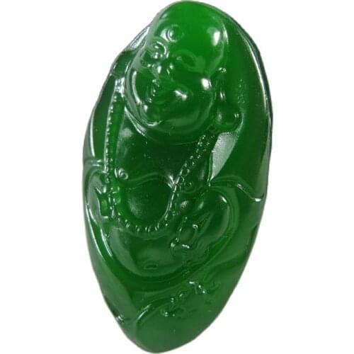 The natural authentic Xinjiang Hetian jade pendant jade Buddha Pendant female fine carving