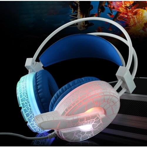 PC Laptop Phone Headphone Game Headset Earphone with Microphone Volume Control with Colorful LED Breathing Light