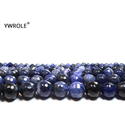 New 2020 Faceted Blue Sodalite Round Natural Stone Beads For Jewelry Making DIY Bracelet Necklace 4/ 6/8/10/12 mm Strand15