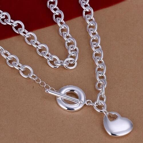 N248 925 sterling silver Necklace, 925 silver Pendant fashion jewelry Heart To Heart To Necklace /aqhajhoa ebxamtea