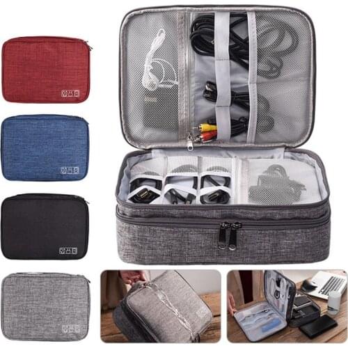 Portable Charger USB Digital Digital Bag Waterproof Electronic Gadget Storage Bag Wires Cable Travel Accessories Power Organizer