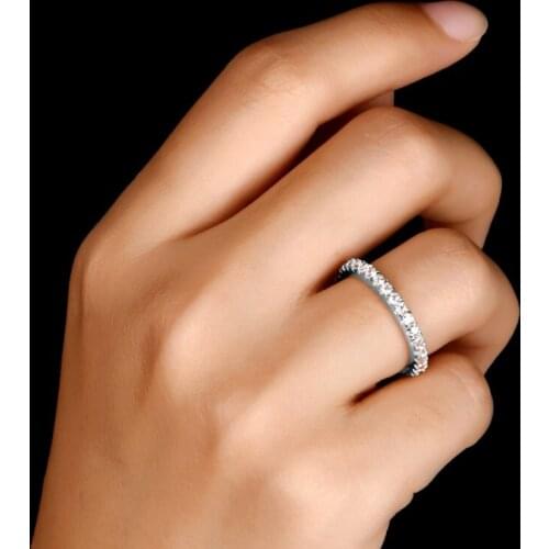 Simple Promise ring Real 925 Sterling silver Micro Pave AAAAA cz Engagement Wedding Band Rings for women men Fine Party Jewelry