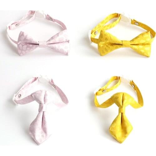 Adjustable Cats Collars Safety Buckle Kitten Bow Tie Bowknot Puppy Necklace Pets Necktie Supplies