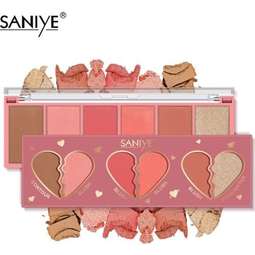 3-in-1 Blush High-gloss EyeshadowFace Blusher Natural Rouge Cheek Contour Blush Cosmetics Repairing Palette Makeup