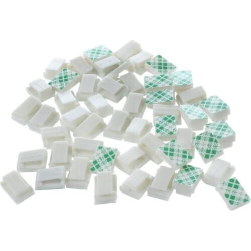 Self-adhesive Wire Bundle Holder Tie Mount Clip, 7 mm Width, 50 Piece