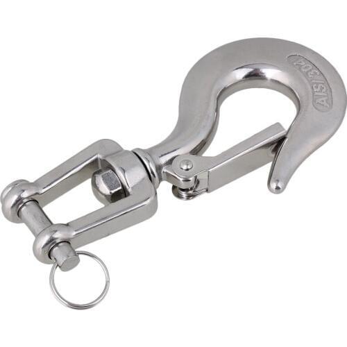 Silver 304 Stainless Steel American Type Trigger Clevis Type Swivel-Eye Lifting Snap Tone Hook with 650KG Working Load Limit