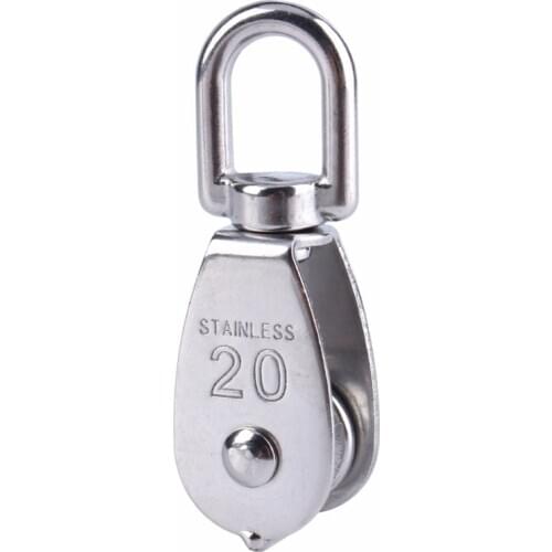 Steel Wire Pulley Stainless Steel M20 Heavy Duty Steel Single Wheel Swivel Lifting Rope Pulley Block For Wire Rope