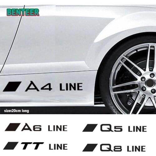 2pcs Reflective Car body sticker For Audi sline A4 B5 B6 B7 B8 A3 8P 8V 8L A5 A6 C6 C5 Q8 A1 A2 A7 A8 Q2 Q3 Q5 Q7 TT RS