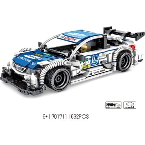 Technical building block GERMANY brand racing sport car M4 model Pull back vehicle steam bricks toy collection for boy gift