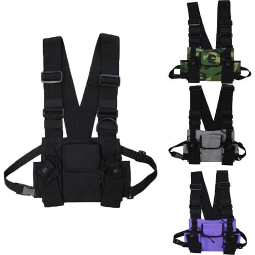 Outdoor Tactical Hunting Functional Chest Bag Fashion Hip Hop Vest Streetwear Bag Waist Pack Airsoft Vest CS Chest Rig Bag Pouch