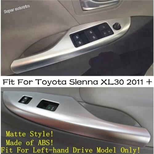 Lapetus Inner Door Window Glass Lifter Button Switch Cover Trim Fit For Toyota Sienna XL30 2011 - 2020 Matte / Carbon Fiber Look