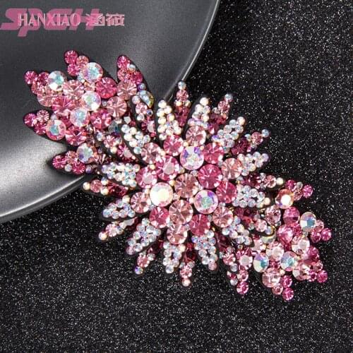 Hair clip Korean adult hair ornament ice flower water drill plate hair tiara back of the head flower spring clip