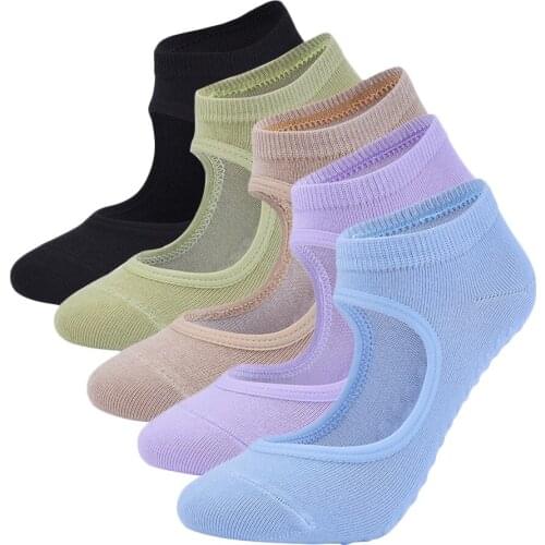 Women Yoga Socks Indoor Training Fitness Sweat-absorbing Anti-slip Open-toed Sports Socks Professional Dance Sock