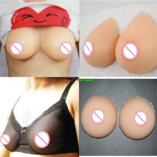 800g/pair C cup Skin realistic silicone breast forms Adhisive silicone Bra Boobs tits fake nipples prosthesis faux seins Shemale