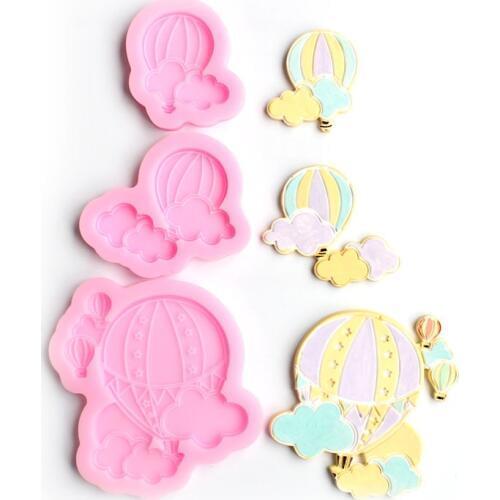 Aouke Hot Air Balloon Fondant Cake Silicone Mold Candy Cookies Biscuits Decoration Mold Chocolate Baking Tool