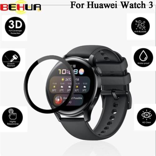 BEHUA Hydrogel Film For Huawei Watch 3 Pro /Watch 3 Soft Protective 3D Curved Edge Film Full Screen Protector Cover Not Glass