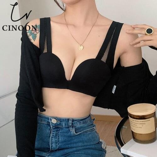 CINOON Latex Seamless Bra Women Simplicity Push Up Underwear Shock-proof Pad Female Intimate Fashion Comfortable Bralette