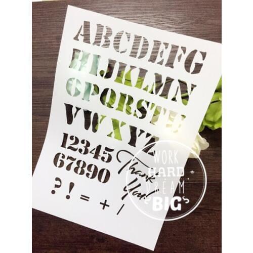 Letters and Numbers Scrapbooking tool card DIY album masking spray painted template drawing stencils laser cut templates 673104