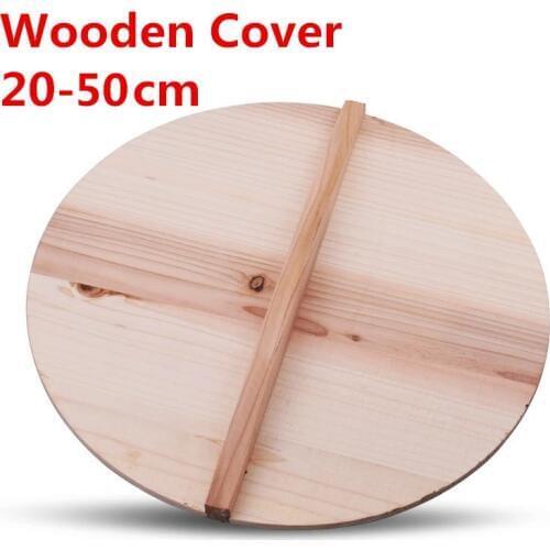 Wooden wood Chinese nature fir handmade anti hot pot bowl cover iron hypotenuse cover wok wooden pan lid der Deckel lids cover
