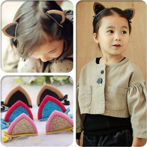 Baby Girl Toddler Lolita Hairwear Cat Ear barrettes Hair Clips Barrette Hairpin
