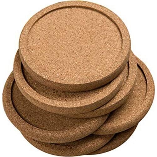 HOT-12Pcs/Lot Plain Round Cork Coasters Set Coffee Cup Mat Drink Tea Pad Placemats Wine Table Mats Decor Officekitchen Accessori