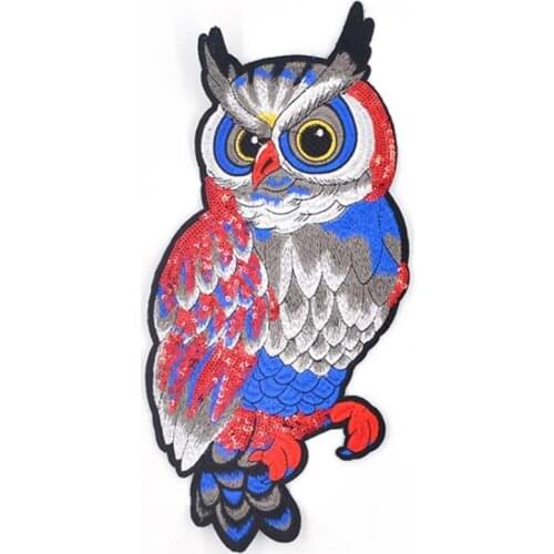 Customized GREAT HORNED OWL large Iron Sew On Patch for clothing biker punk Birds Noctural Welcome to custom your own patch