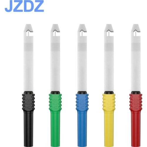 JZDZ 5pcs Full Insulation Safety Piercing Multimeter Probe 4mm Banana Plug Non-destructive Pucture Needles Set J.30009H