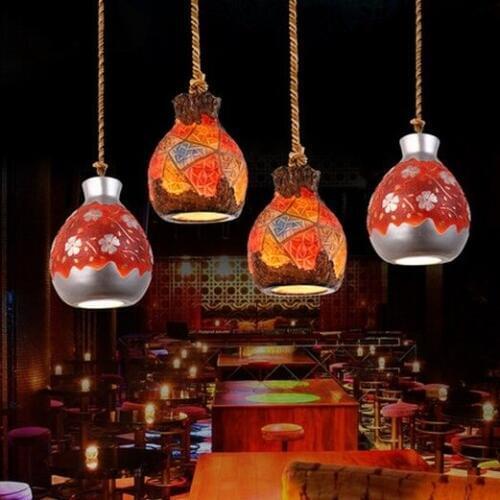 Retro Loft Creative Resin Droplight LED Vintage Pendant Light Fixtures Dining Room Hanging Lamp Home Decor Indoor Lighting