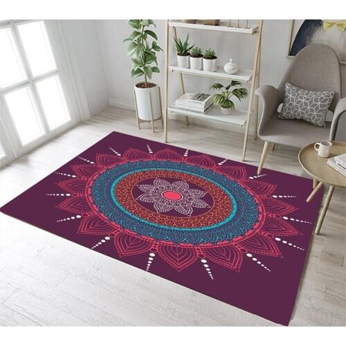 Mandala Flower Arabesque Islam Style Exotic Home Childrens Room Floor Cushion Kitchen Area Rugs Bathroom Carpets Non-Slip Mat