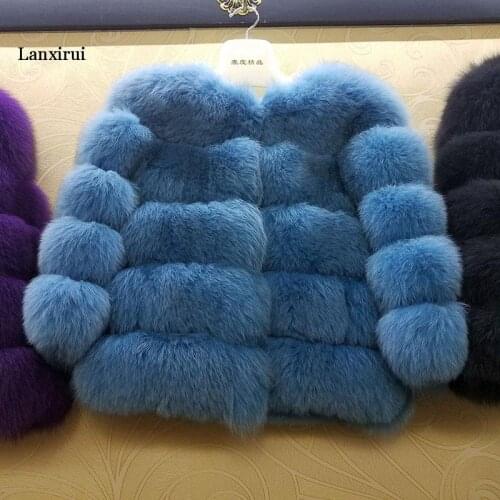 Fashion Winter Coat Women Luxury Faux Fox Fur Coat Plus Size Women Stand Fur Collar Long Sleeve Faux Fur Jacket fourrure