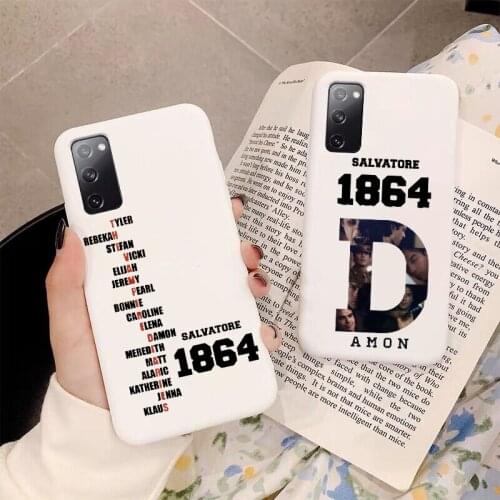 Fashion TV Vampire Diaries Damon Matte White TPU Soft Silicone Phone Case For Samsung S21 S21Ultra S21PLUS cover