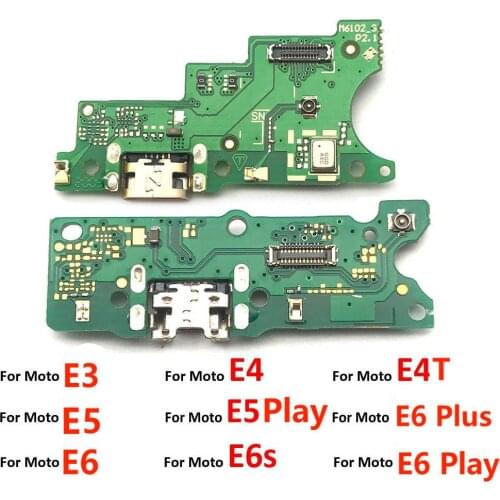 New USB Charging Dock Port Connector Flex Cable With Mic Microphone Board For Moto E3 E4 E4T E5 E5 E6 Play Go E6S E7 Plus