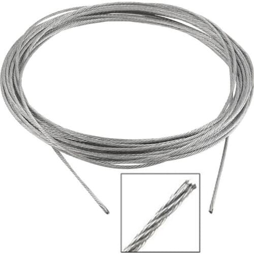 New 2mm Diameter 10m Length Stainless Steel Wire Rope Cable Gray 7x7 For Grinder