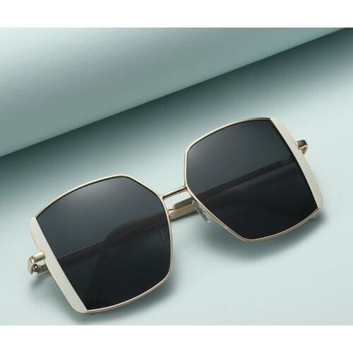 20212 New Luxury Square Sunglasses Women Brand Designer Retro Alloy Frame Big Sun Glasses Vintage Gradient Male Oculos Feminino