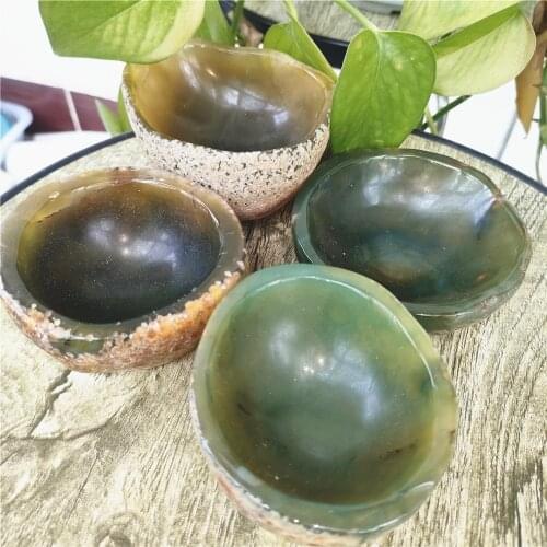 1-4pcs 7-8cm Beautiful natural crystal agate bowl agate Ashtray crystal ashtray home decor stones and minerals Healing crystals