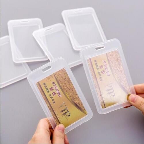 1PC Transparent Bus ID Work Card Holder for Staff Workers Plastic Card Cover Case Storage Shell Student Badge Holder Accessories
