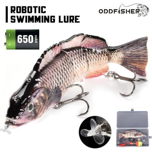 Robotic Multi Jointed Bait Electric Lure Bass Wobblers Led Light For 4 Segement Fishing Swimbait Artificial Hard Rechargeable