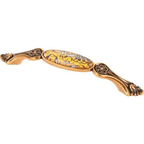 Antique Ceramic Coffee Zinc Alloy Knob for cabinet cupboard drawer wardrobe single hole handle Colorfast and rustless elegant