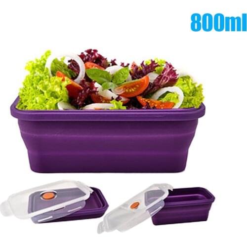 Silicone Bento Box Folding Lunch Bowl Food Storage Container Boxes Tableware SCVD889