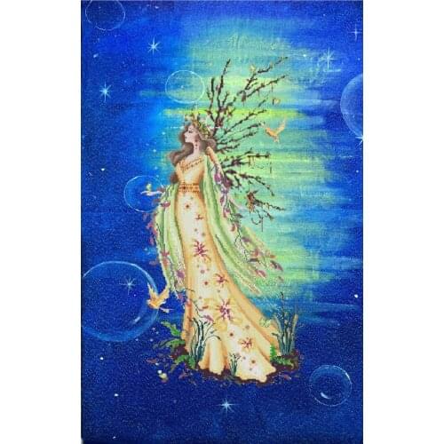 BF-Goddess of the Earth draw fabric cross-stitch cloth with beaded metal thread cross-stitch kit styles cross stitch kit
