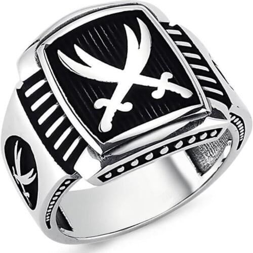 Solid 925 Sterling Silver Zulfiqar Sword Mens Ring