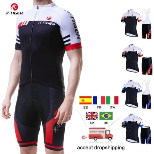 X-TIGER Pro Cycling Jersey Set 5D Gel Padded MTB Bicycle Clothing Ropa Ciclismo Maillot Cycling Sets Bike Sportwears