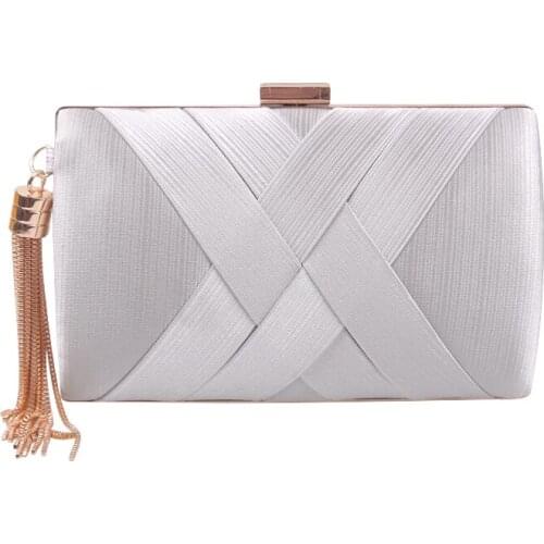 Tassel Women Evening Bag Shoulder Chain Wedding Party Handbags Mixed Metal Female Small Bag Fashion Lady Purse Bag